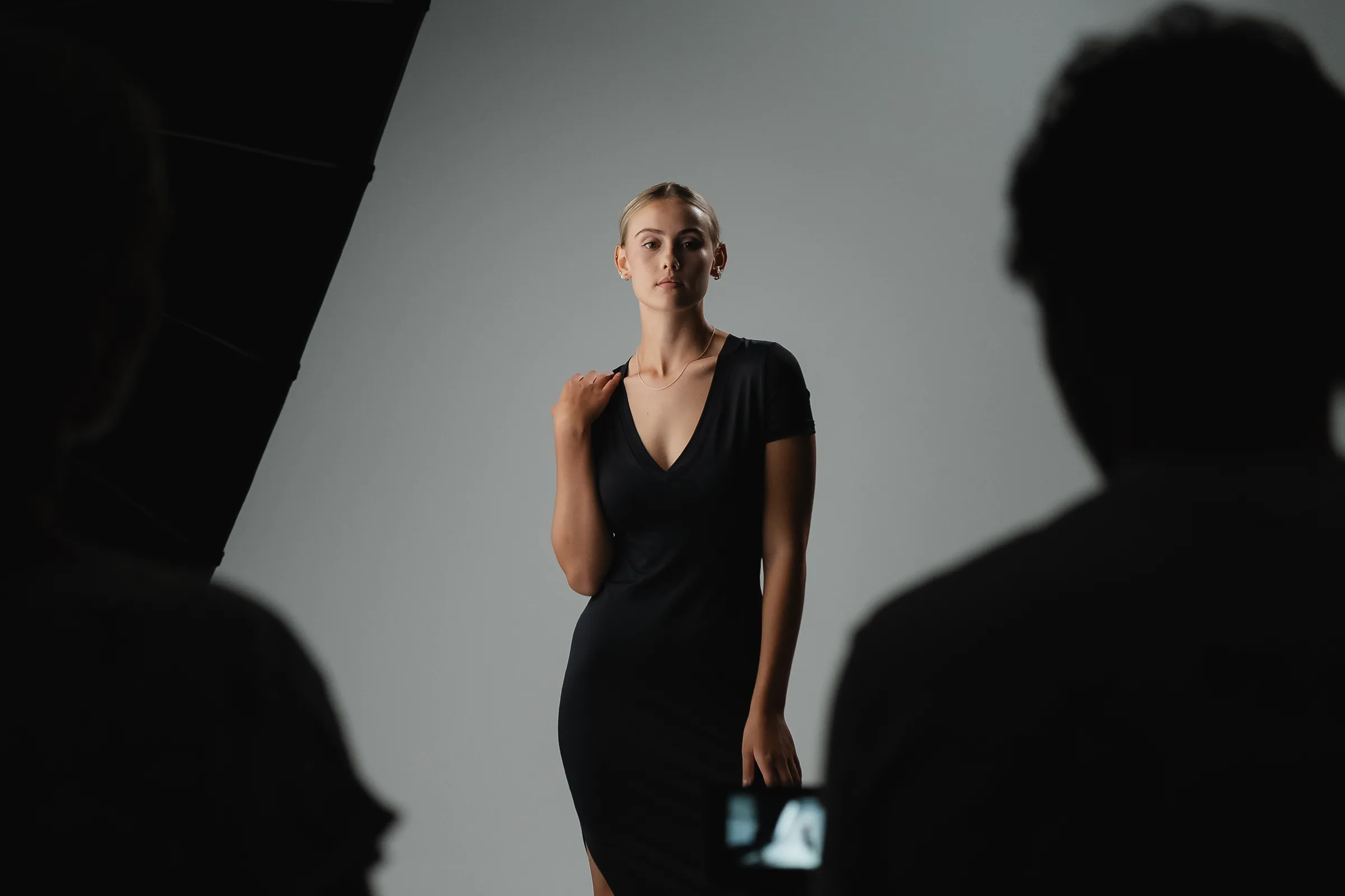 A camera and lighting setup during a Studio GQ shoot