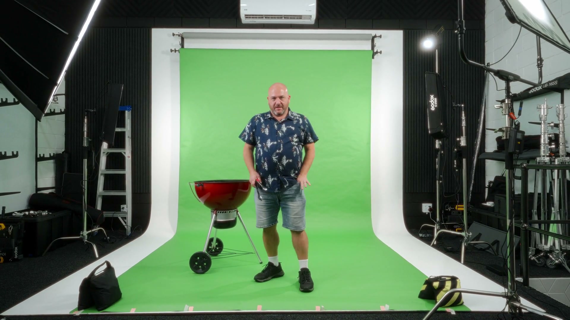Studio lighting and production equipment set up at Studio GQ