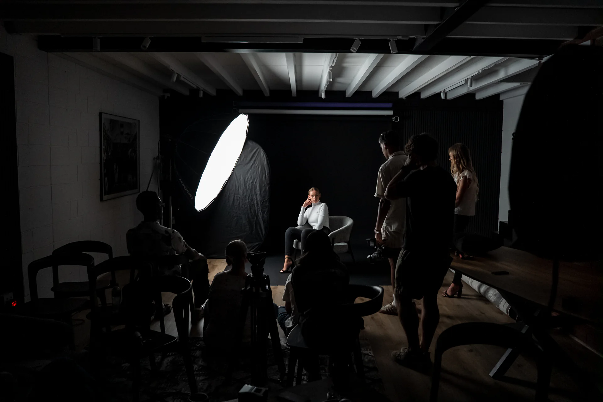 A practical production setup with participants inside Studio GQ